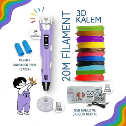 3D Yazıcı Kalem 3D Kalem +20MT filament hediye