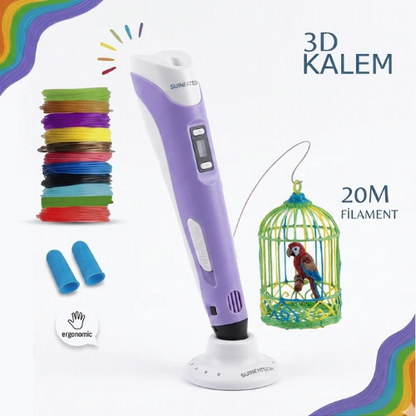 3D Yazıcı Kalem 3D Kalem +20MT filament hediye
